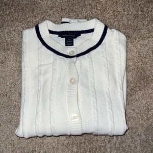 Tommy Hilfiger White and Blue Cardigan size (8/10)